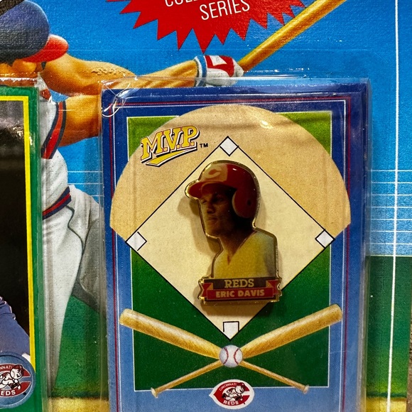 Vtg 1990 MLB MVP Eric Davis Major League Collectors Score Card & Pin Series - Picture 3 of 6